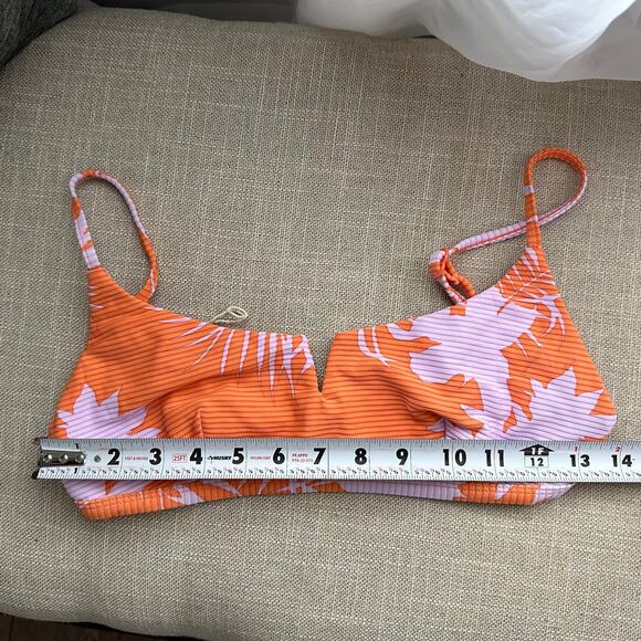 Seafolly Women's 8 Orange Floral V Cut‎ Bikini Swimwear Top ONLY - Picture 5 of 6
